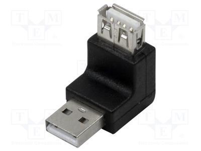 Riduttore USB 2.0 USB A spina USB A presa (angolare)