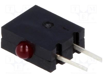 LED orizzonatale inscatolato rosso 18mm Nr diodi:1 20mA