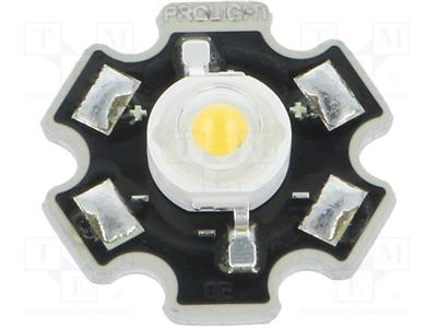 LED di potenza STAR bianco caldo Pmax 3W 2850-3250K 130°