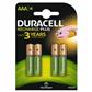 Duracell AAA [4pcs] Nichel-Metallo Idruro [NiMH] 750mAh 1.2V batteria ricaricabi