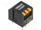 Switch  DIP-SWITCH  Poles number 3  ON-OFF  0.025A/24VDC  100MΩ
