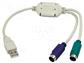 Riduttore USB-PS2 USB 1.1 PS/2 presa x2,USB A spina bianco
