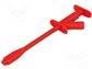 Clip-on probe  crocodile  10A  red  Grip capac  max.13mm  4mm