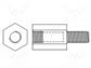Screwed spacer sleeve  polyamide  UNC4-40  UNC4-40  L 15.9mm