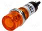 Spia: con lampada a neon piatta arancione 230VAC Foro: 10mm