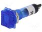 Spia  con lampada a neon FLUO convessa blu 230VAC Foro  10mm