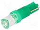 LED lamp  green  T5  Urated 12VDC  3.5lm  No.of diodes 1  0.24W